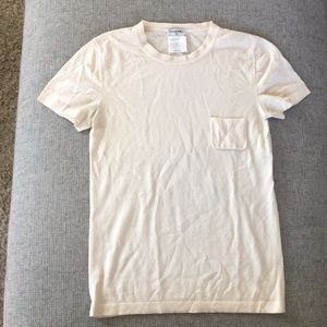 Chanel knit cashmere pocket T-shirt